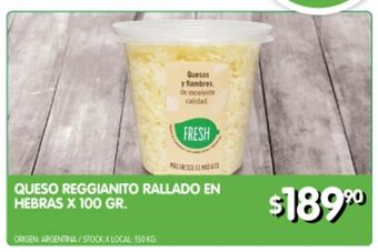Jumbo Queso reggianito rallado en hebras 100g oferta