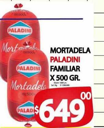 Supermercados Mariano Max Mortadela paladini familiar oferta