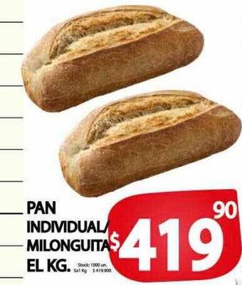 Supermercados Mariano Max Pan individual milonguita oferta