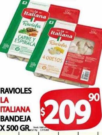 Supermercados Mariano Max Ravioles la italiana bandeja oferta