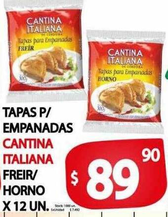 Supermercados Mariano Max Tapas p empanadas cantina italiana freir horno oferta