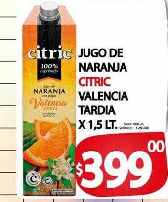 Supermercados Mariano Max Jugo de naranja citric valencia tardia oferta