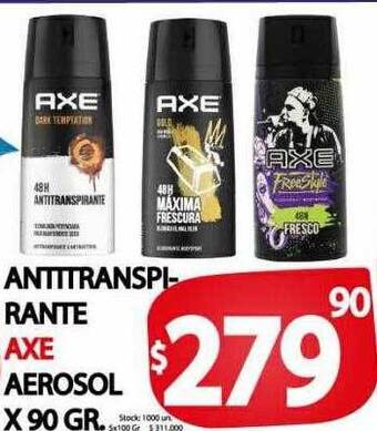 Supermercados Mariano Max Antitranspirante axe aerosol oferta