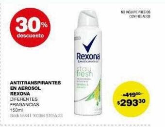 Atomo Conviene Antitranspirantes en aerosol rexona 30% descuento oferta