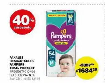 Atomo Conviene Pañales descartables pampers total protect 40% descuento oferta