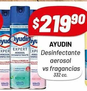 Almacor Ayudin desinfectante aerosol vs fragancias oferta