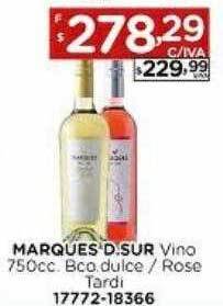 Hipermay Marques d sur vino bco. dulce rose tardi oferta