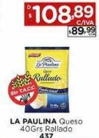 Hipermay La paulina queso rallado oferta