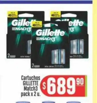 Supermercados Caracol Cartuchos gillette match3 oferta