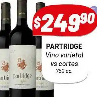 Almacor Partridge Vino Varietal Vs Cortes 750cc oferta