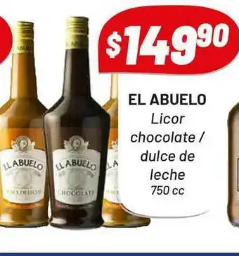 Almacor El Abuelo Licor Chocolate Dulce De Leche 750cc oferta