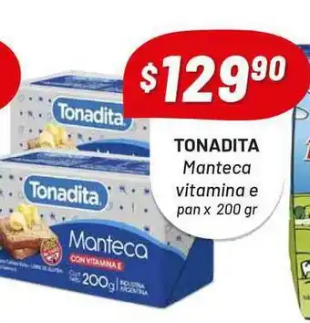 Almacor Tonadia Manteca Vitamina E Pan 200gr oferta