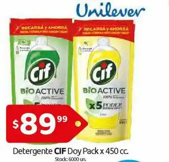 Cordiez Cif Detergente Doy Pack x 450cc oferta