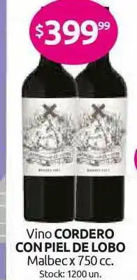 Cordiez Cordero Con Piel De Lobo Malbec Vino x 750cc oferta