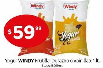 Cordiez Windy Frutilla Durazno O Vainilla Yogur x 1lt oferta