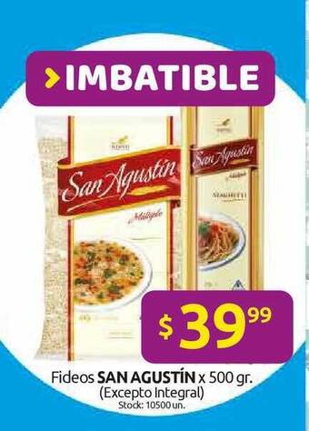 Cordiez San Agustín Fideos x 500gr oferta