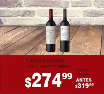 El Abastecedor Flia. Gascon Vino x 750cc oferta