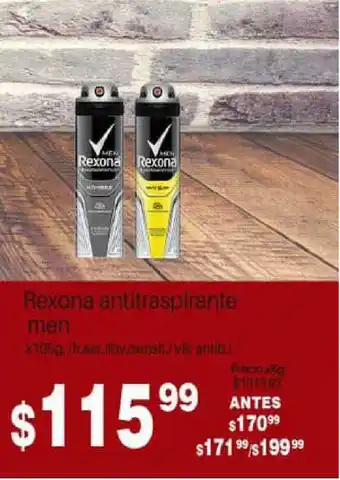 El Abastecedor Rexona Antitraspirante Men x 105g oferta