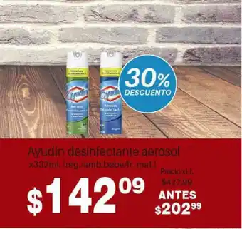 El Abastecedor Ayudín Desinfectante Aerosol x 332ml oferta