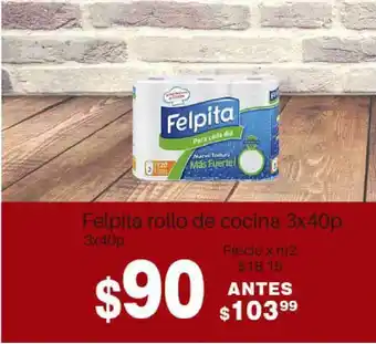 Felpita Rollo De Cocina 3x40p