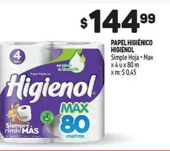 Makro Higienol Papel Higiénico x 4u x 80m oferta