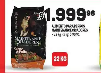 Makro Maintenance Criadores Alimento Para Perros x 22kg oferta