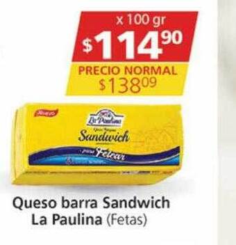 Supermercados Aiello Queso barra sandwich la paulina oferta