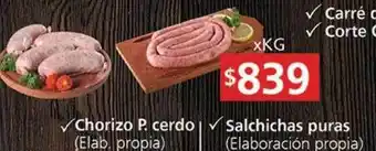 Supermercados Aiello Chorizo p. cerdo salchichas puras oferta
