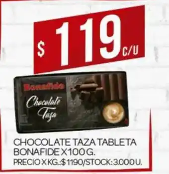 Supermercados DIA Bonafide Chocolate Taza Tableta x 100g oferta