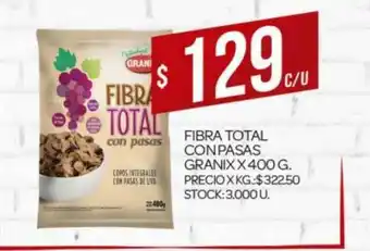Granix Fibra Total Con Pasas x 400g