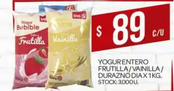 Supermercados DIA Dia Yogur Entero Frutilla/ Vainilla/ Durazno x 1kg oferta
