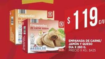 Supermercados DIA Dia Empanada De Carne Jamón Y Queso x 280g oferta