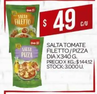 Supermercados DIA Dia Salta Tomate Filetto/ Pizza x 340g oferta