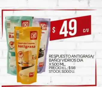 Supermercados DIA Dia Respuesto Antigrasa Baño/ Vidrios x 500ml oferta