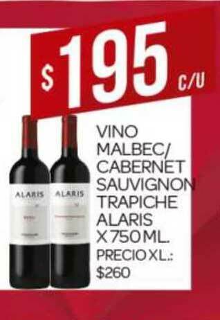 Supermercados DIA Alaris Vino Malbec Cabernet Sauvignon Trapiche x 750ml oferta