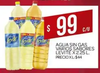 Supermercados DIA Levite Agua Sin Gas Varios Sabores x 2.25L oferta