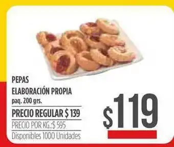 Supermercados Vea Pepas Elaboración Propia 200grs oferta