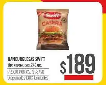 Supermercados Vea Swift Hamburguesas 240grs oferta