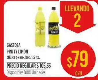 Supermercados Vea Pritty Limón Gaseosa 1,5lts oferta