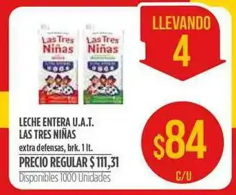 Supermercados Vea Las Tres Niñas Leche Entera U.a.t. 1lt oferta