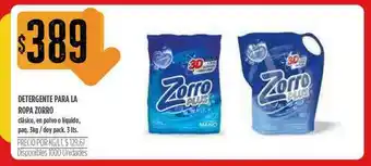 Supermercados Vea Zorro Detergente Para La Ropa 3kg/3lts oferta