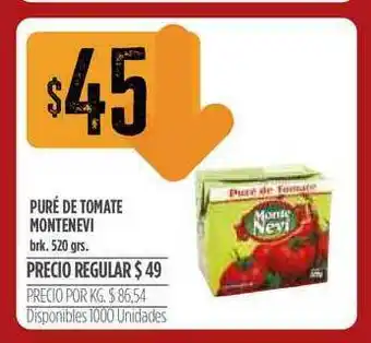 Supermercados Vea Montenevi Puré De Tomate 520grs oferta