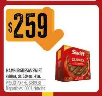 Supermercados Vea Swift Haburguesas 320grs 4un oferta