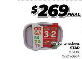 Diarco STAR Set Condenedores x 3 Un. oferta