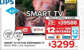 Carrefour Smart Tv 43 Fhd 43PFD6825 77 oferta