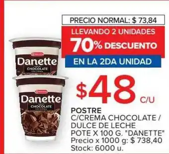 Carrefour Danette Postre Creme Chocolate/ Culce De Leche x 100g oferta