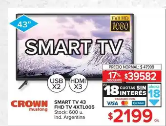 Carrefour Crown Mustang Smart Tv 43 Fhd Tv 4XTL005 oferta