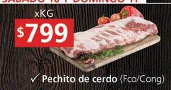 Supermercados Aiello Pechito de cerdo oferta