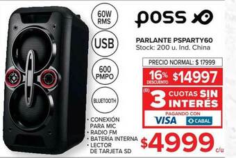 Carrefour Poss Parlante Psparty60 oferta