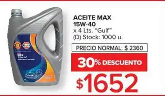Carrefour Gulf Aceite Max 15W-40 x 4lts oferta